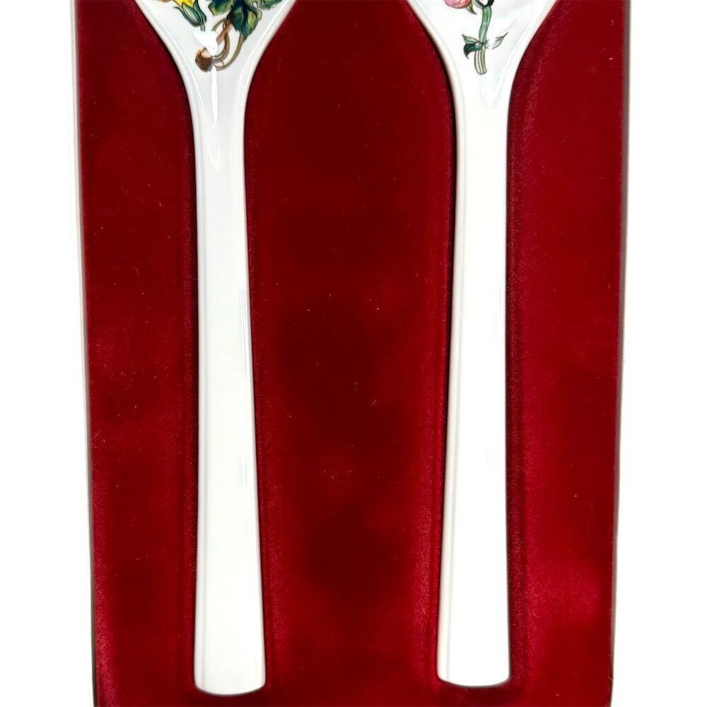 Villeroy & Boch Botanical White Salad‎ Serving Set 2 Pieces Fork & Spoon Floral - Picture 5 of 16